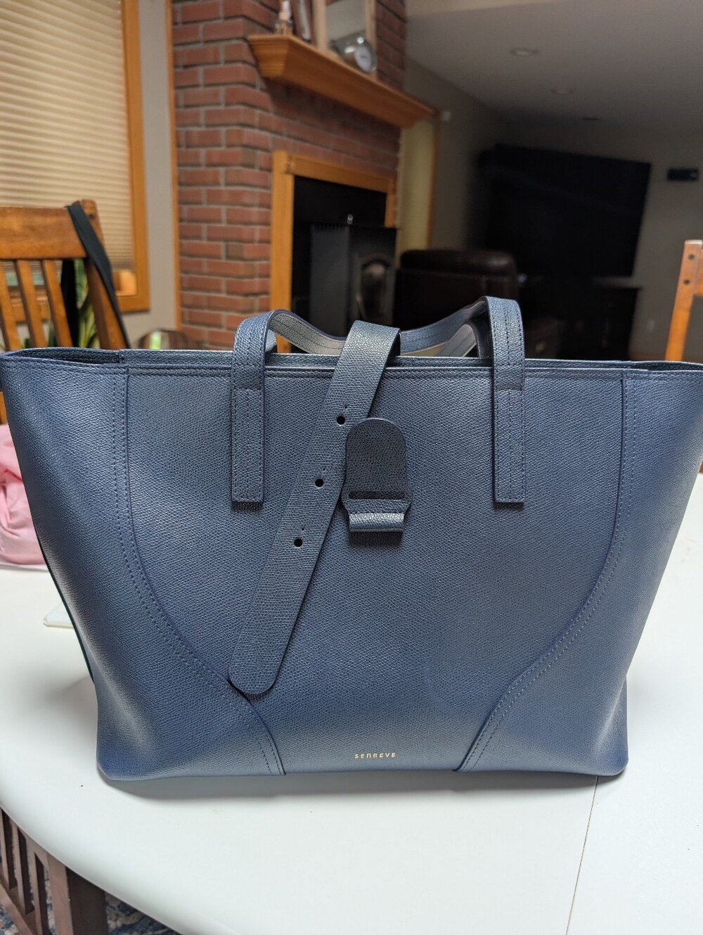 Senreve Navy Leather Tote Bag - Perfect Condition